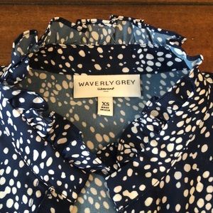 Waverly Grey Top - Navy and White - Size XS